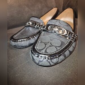 COACH Fortunata Black Driving Loafer Flats Sz 9
